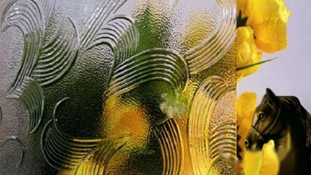 Vidro figurado transparente e colorido padrão texturizado de 3-8 mm com Ce